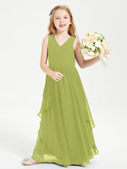 Robes de Demoiselle d'Honneur Junior en Mousseline de Style Boho Trèfle