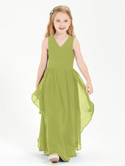 Robes de Demoiselle d'Honneur Junior en Mousseline de Style Boho Trèfle