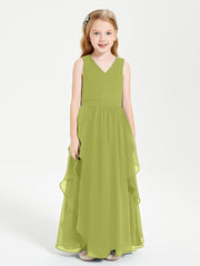 Robes de Demoiselle d'Honneur Junior en Mousseline de Style Boho Trèfle