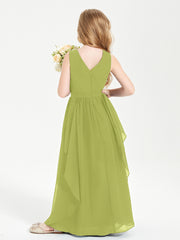 Robes de Demoiselle d'Honneur Junior en Mousseline de Style Boho Trèfle