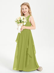 Robes de Demoiselle d'Honneur Junior en Mousseline de Style Boho Trèfle