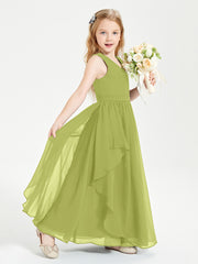 Robes de Demoiselle d'Honneur Junior en Mousseline de Style Boho Trèfle