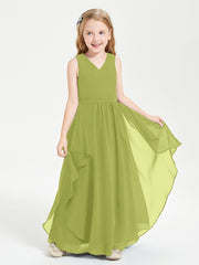 Robes de Demoiselle d'Honneur Junior en Mousseline de Style Boho Trèfle