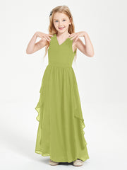 Robes de Demoiselle d'Honneur Junior en Mousseline de Style Boho Trèfle