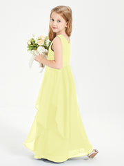 Robes de Demoiselle d'Honneur Junior en Mousseline de Style Boho Jonquille