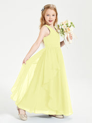 Robes de Demoiselle d'Honneur Junior en Mousseline de Style Boho Jonquille