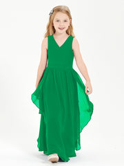 Robes de Demoiselle d'Honneur Junior en Mousseline de Style Boho Emeraude