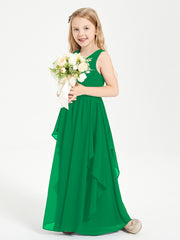 Robes de Demoiselle d'Honneur Junior en Mousseline de Style Boho Emeraude
