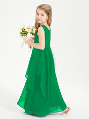 Robes de Demoiselle d'Honneur Junior en Mousseline de Style Boho Emeraude