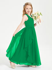 Robes de Demoiselle d'Honneur Junior en Mousseline de Style Boho Emeraude