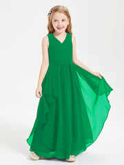 Robes de Demoiselle d'Honneur Junior en Mousseline de Style Boho Emeraude