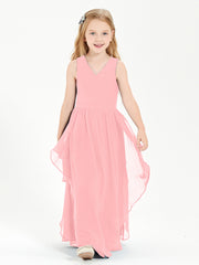 Robes de Demoiselle d'Honneur Junior en Mousseline de Style Boho Flamant