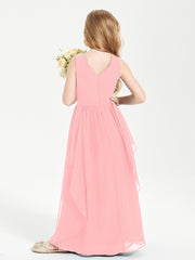 Robes de Demoiselle d'Honneur Junior en Mousseline de Style Boho Flamant