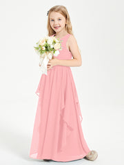 Robes de Demoiselle d'Honneur Junior en Mousseline de Style Boho Flamant