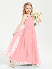 Robes de Demoiselle d'Honneur Junior en Mousseline de Style Boho Flamant
