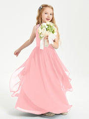 Robes de Demoiselle d'Honneur Junior en Mousseline de Style Boho Flamant