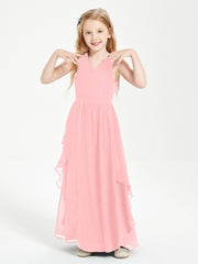 Robes de Demoiselle d'Honneur Junior en Mousseline de Style Boho Flamant