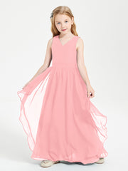Robes de Demoiselle d'Honneur Junior en Mousseline de Style Boho Flamant