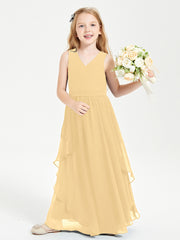 Robes de Demoiselle d'Honneur Junior en Mousseline de Style Boho Or