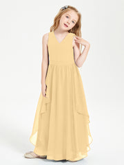 Robes de Demoiselle d'Honneur Junior en Mousseline de Style Boho Or