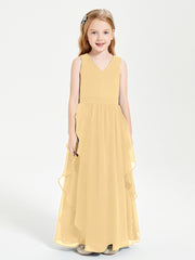 Robes de Demoiselle d'Honneur Junior en Mousseline de Style Boho Or