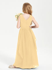 Robes de Demoiselle d'Honneur Junior en Mousseline de Style Boho Or
