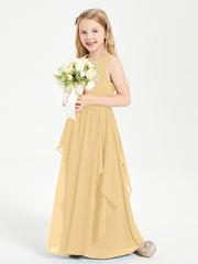 Robes de Demoiselle d'Honneur Junior en Mousseline de Style Boho Or