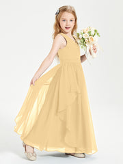 Robes de Demoiselle d'Honneur Junior en Mousseline de Style Boho Or