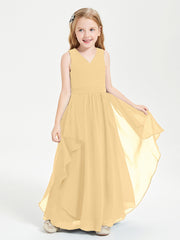 Robes de Demoiselle d'Honneur Junior en Mousseline de Style Boho Or