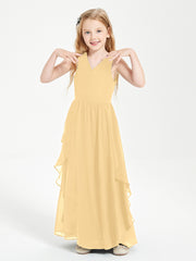 Robes de Demoiselle d'Honneur Junior en Mousseline de Style Boho Or