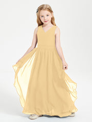Robes de Demoiselle d'Honneur Junior en Mousseline de Style Boho Or