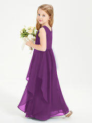 Robes de Demoiselle d'Honneur Junior en Mousseline de Style Boho Raisin