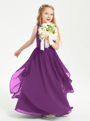 Robes de Demoiselle d'Honneur Junior en Mousseline de Style Boho Raisin