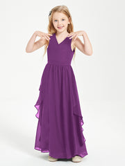 Robes de Demoiselle d'Honneur Junior en Mousseline de Style Boho Raisin