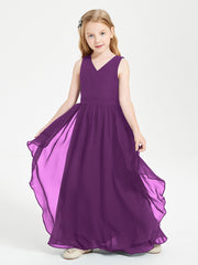 Robes de Demoiselle d'Honneur Junior en Mousseline de Style Boho Raisin