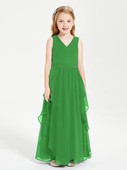 Robes de Demoiselle d'Honneur Junior en Mousseline de Style Boho Vert