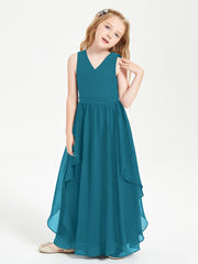 Robes de Demoiselle d'Honneur Junior en Mousseline de Style Boho Bleu Encre