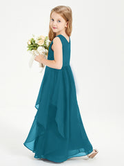 Robes de Demoiselle d'Honneur Junior en Mousseline de Style Boho Bleu Encre