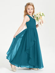 Robes de Demoiselle d'Honneur Junior en Mousseline de Style Boho Bleu Encre