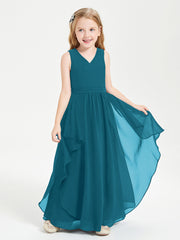 Robes de Demoiselle d'Honneur Junior en Mousseline de Style Boho Bleu Encre