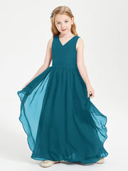 Robes de Demoiselle d'Honneur Junior en Mousseline de Style Boho Bleu Encre