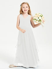 Robes de Demoiselle d'Honneur Junior en Mousseline de Style Boho Ivoire