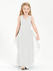 Robes de Demoiselle d'Honneur Junior en Mousseline de Style Boho Ivoire