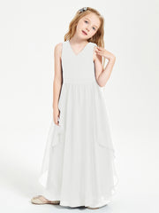 Robes de Demoiselle d'Honneur Junior en Mousseline de Style Boho Ivoire
