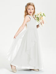 Robes de Demoiselle d'Honneur Junior en Mousseline de Style Boho Ivoire