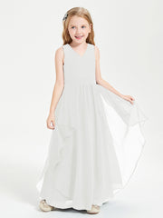 Robes de Demoiselle d'Honneur Junior en Mousseline de Style Boho Ivoire