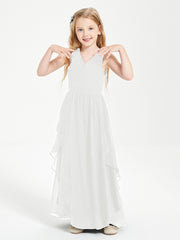 Robes de Demoiselle d'Honneur Junior en Mousseline de Style Boho Ivoire
