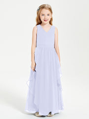 Robes de Demoiselle d'Honneur Junior en Mousseline de Style Boho Lavande