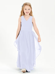 Robes de Demoiselle d'Honneur Junior en Mousseline de Style Boho Lavande