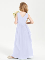 Robes de Demoiselle d'Honneur Junior en Mousseline de Style Boho Lavande